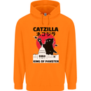 Catzilla Funny Cat Parody Mens 80% Cotton Hoodie Orange