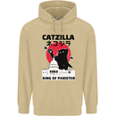 Catzilla Funny Cat Parody Mens 80% Cotton Hoodie Sand