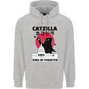 Catzilla Funny Cat Parody Mens 80% Cotton Hoodie Sports Grey