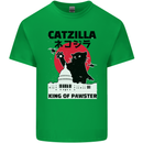Catzilla Funny Cat Parody Mens Cotton T-Shirt Tee Top Irish Green