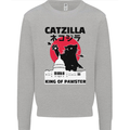Catzilla Funny Cat Parody Mens Sweatshirt Jumper Sports Grey