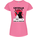 Catzilla Funny Cat Parody Womens Petite Cut T-Shirt Azalea