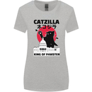 Catzilla Funny Cat Parody Womens Wider Cut T-Shirt Sports Grey