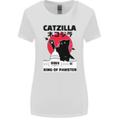 Catzilla Funny Cat Parody Womens Wider Cut T-Shirt White