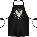Celestial Cat Moon Phases Cotton Apron 100% Organic Black