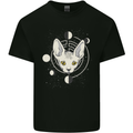 Celestial Cat Moon Phases Kids T-Shirt Childrens Black
