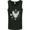 Celestial Cat Moon Phases Mens Vest Tank Top Black