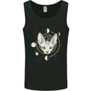 Celestial Cat Moon Phases Mens Vest Tank Top Black