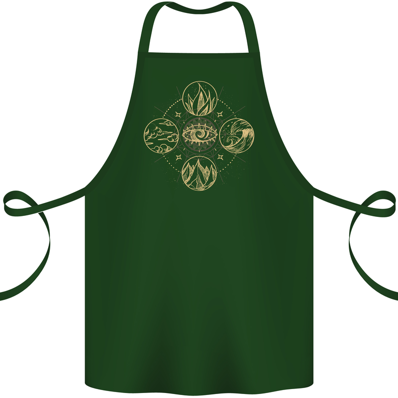 Celestial Elements Astrology Star Sign Cotton Apron 100% Organic Forest Green