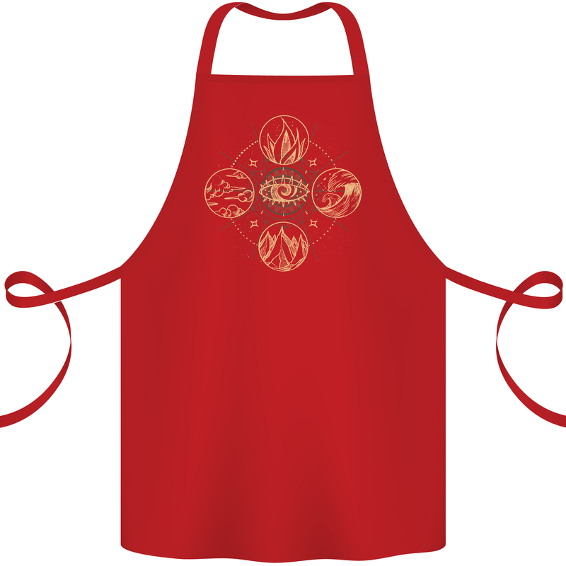 Celestial Elements Astrology Star Sign Cotton Apron 100% Organic Red