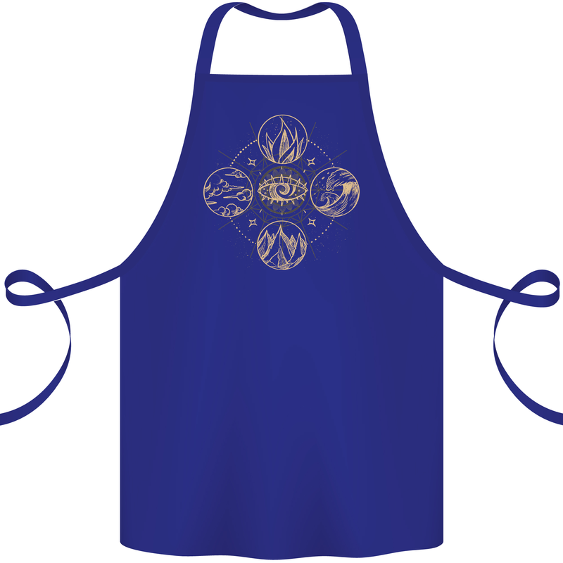 Celestial Elements Astrology Star Sign Cotton Apron 100% Organic Royal Blue