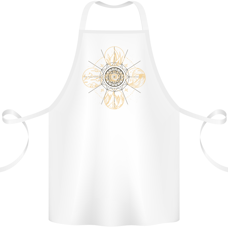 Celestial Elements Astrology Star Sign Cotton Apron 100% Organic White