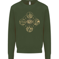Celestial Elements Astrology Star Sign Kids Sweatshirt Jumper Forest Green