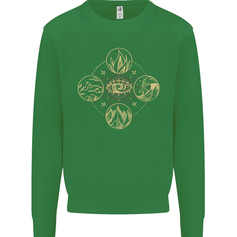 Celestial Elements Astrology Star Sign Kids Sweatshirt Jumper Irish Green