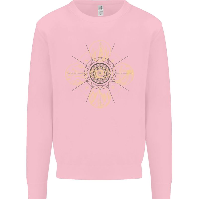 Celestial Elements Astrology Star Sign Kids Sweatshirt Jumper Light Pink