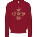 Celestial Elements Astrology Star Sign Kids Sweatshirt Jumper Red