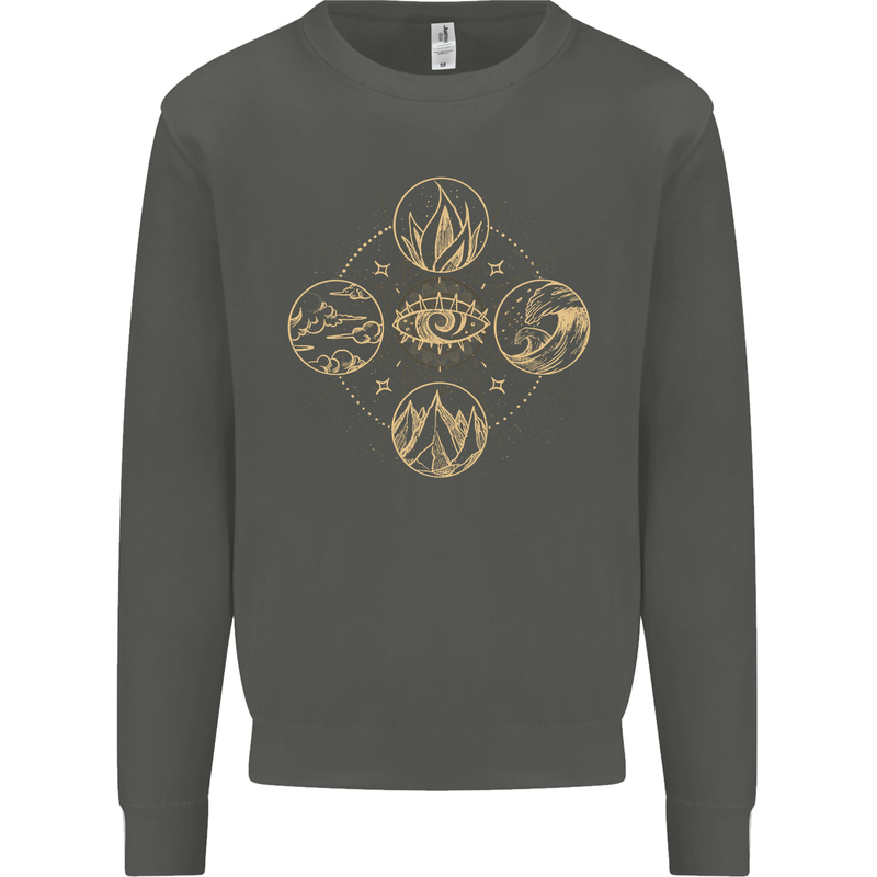 Celestial Elements Astrology Star Sign Kids Sweatshirt Jumper Storm Grey