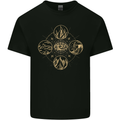 Celestial Elements Astrology Star Sign Kids T-Shirt Childrens Black