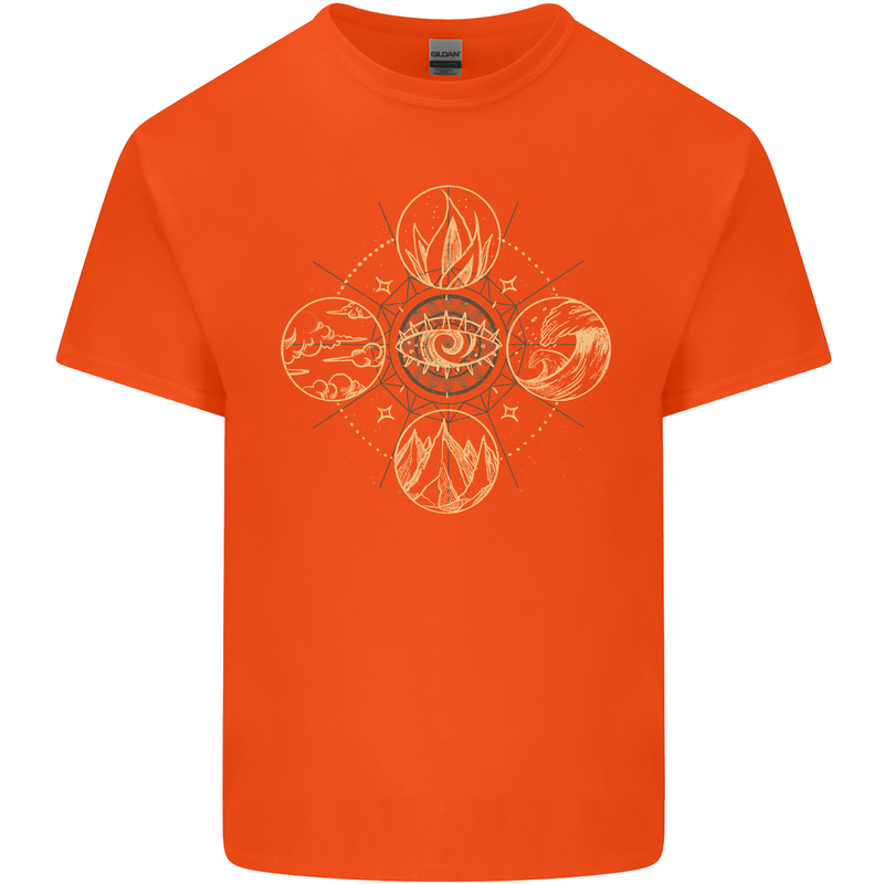 Celestial Elements Astrology Star Sign Kids T-Shirt Childrens Orange