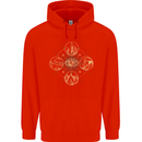 Celestial Elements Astrology Star Sign Mens 80% Cotton Hoodie Bright Red