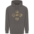 Celestial Elements Astrology Star Sign Mens 80% Cotton Hoodie Charcoal