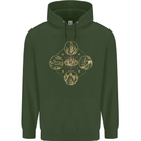 Celestial Elements Astrology Star Sign Mens 80% Cotton Hoodie Forest Green