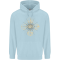 Celestial Elements Astrology Star Sign Mens 80% Cotton Hoodie Light Blue