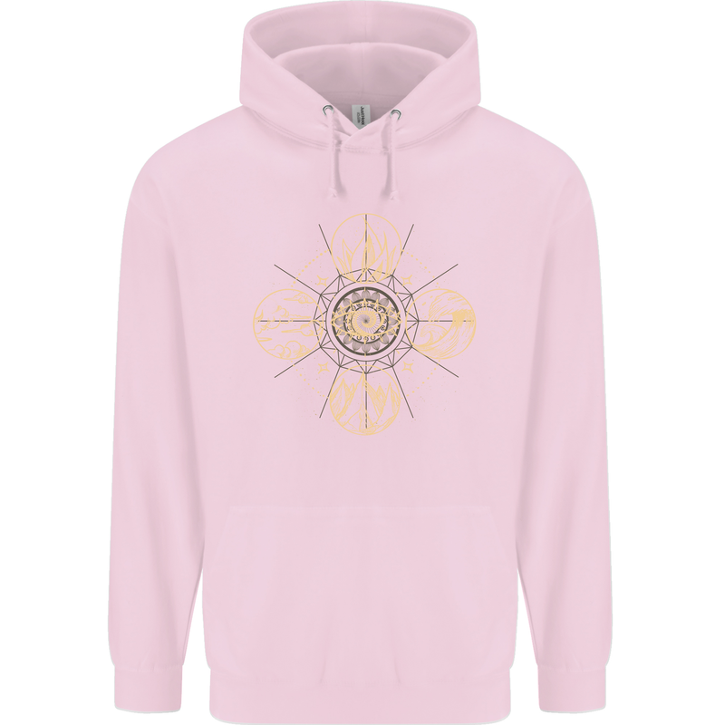Celestial Elements Astrology Star Sign Mens 80% Cotton Hoodie Light Pink