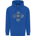 Celestial Elements Astrology Star Sign Mens 80% Cotton Hoodie Royal Blue
