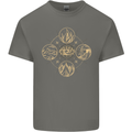 Celestial Elements Astrology Star Sign Mens Cotton T-Shirt Tee Top Charcoal