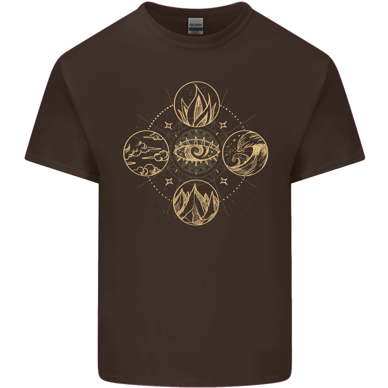 Celestial Elements Astrology Star Sign Mens Cotton T-Shirt Tee Top Dark Chocolate