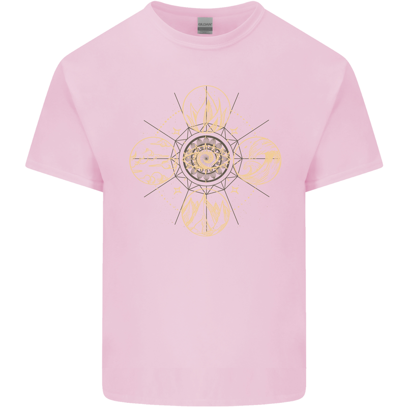 Celestial Elements Astrology Star Sign Mens Cotton T-Shirt Tee Top Light Pink