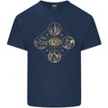 Celestial Elements Astrology Star Sign Mens Cotton T-Shirt Tee Top Navy Blue