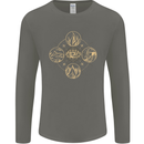Celestial Elements Astrology Star Sign Mens Long Sleeve T-Shirt Charcoal