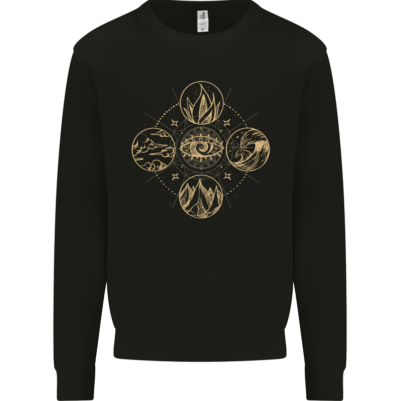 Celestial Elements Astrology Star Sign Mens Sweatshirt Jumper Black