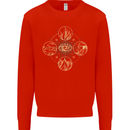 Celestial Elements Astrology Star Sign Mens Sweatshirt Jumper Bright Red