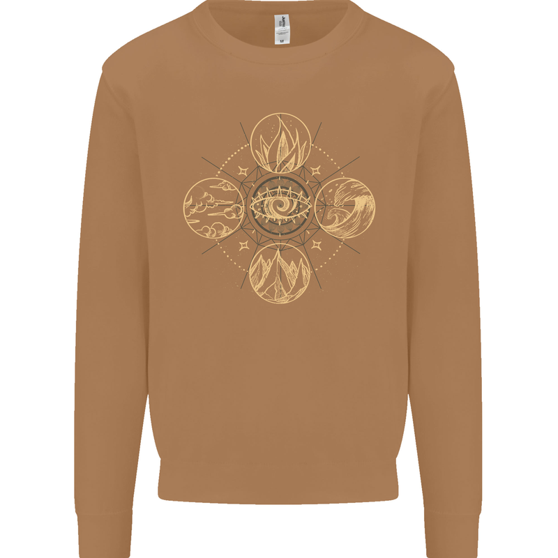 Celestial Elements Astrology Star Sign Mens Sweatshirt Jumper Caramel Latte