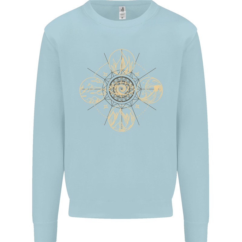 Celestial Elements Astrology Star Sign Mens Sweatshirt Jumper Light Blue