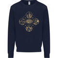 Celestial Elements Astrology Star Sign Mens Sweatshirt Jumper Navy Blue