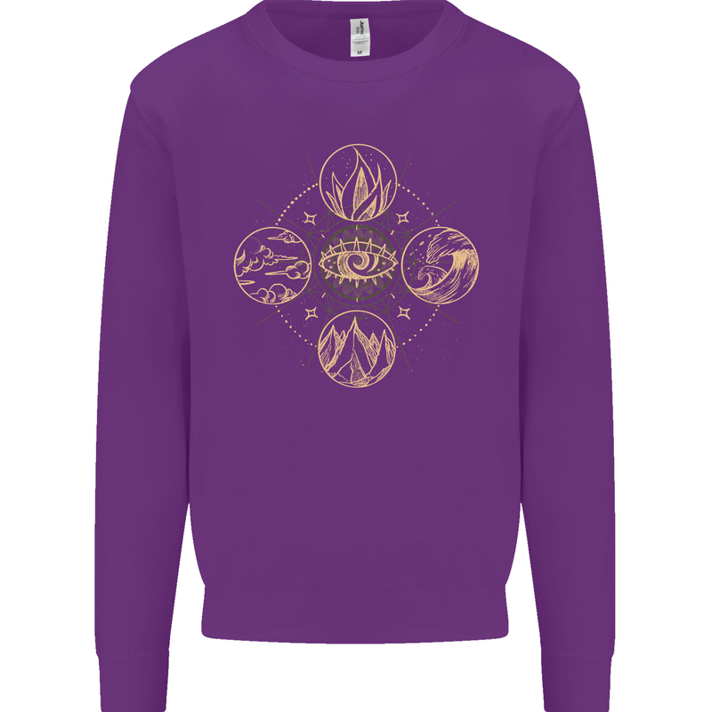 Celestial Elements Astrology Star Sign Mens Sweatshirt Jumper Purple