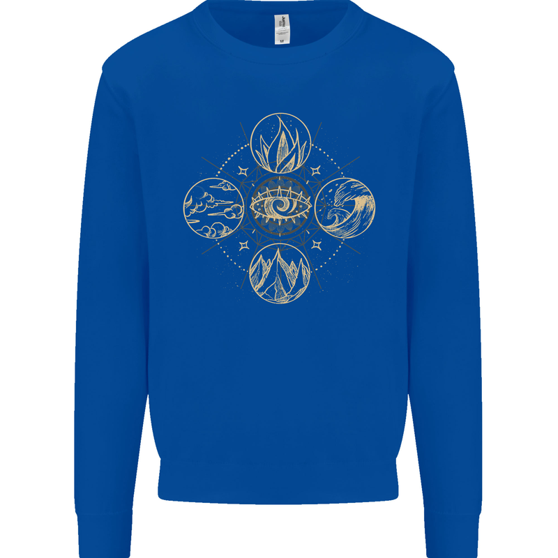 Celestial Elements Astrology Star Sign Mens Sweatshirt Jumper Royal Blue