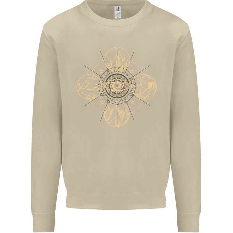 Celestial Elements Astrology Star Sign Mens Sweatshirt Jumper Sand