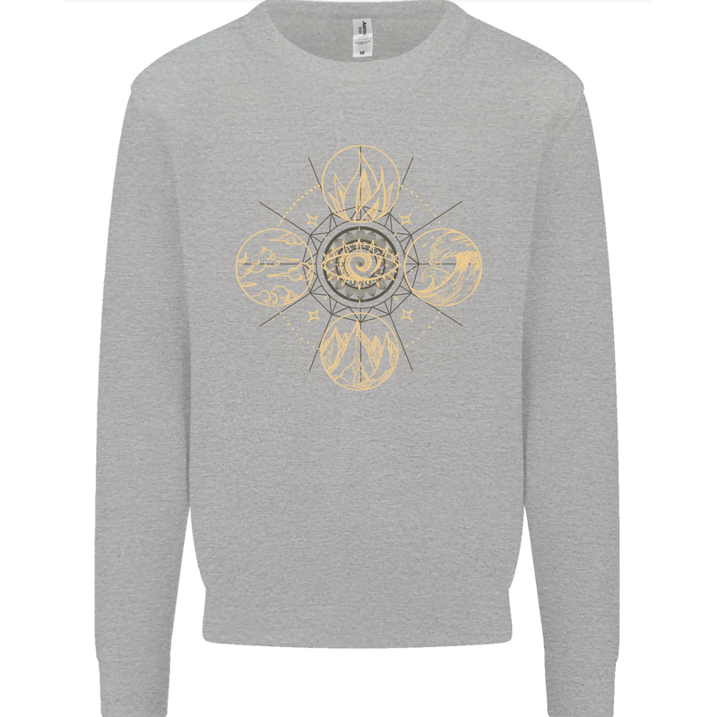 Celestial Elements Astrology Star Sign Mens Sweatshirt Jumper Sports Grey