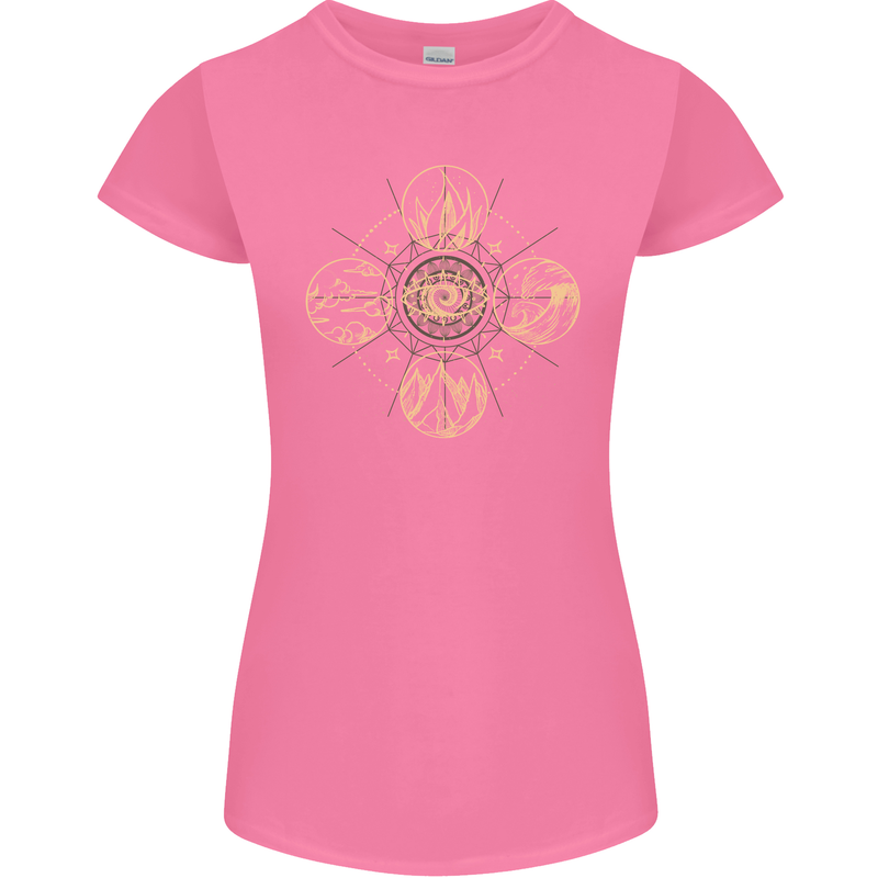 Celestial Elements Astrology Star Sign Womens Petite Cut T-Shirt Azalea