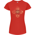 Celestial Elements Astrology Star Sign Womens Petite Cut T-Shirt Red