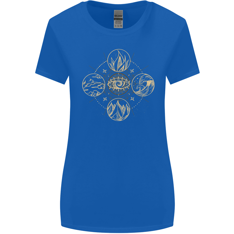 Celestial Elements Astrology Star Sign Womens Wider Cut T-Shirt Royal Blue