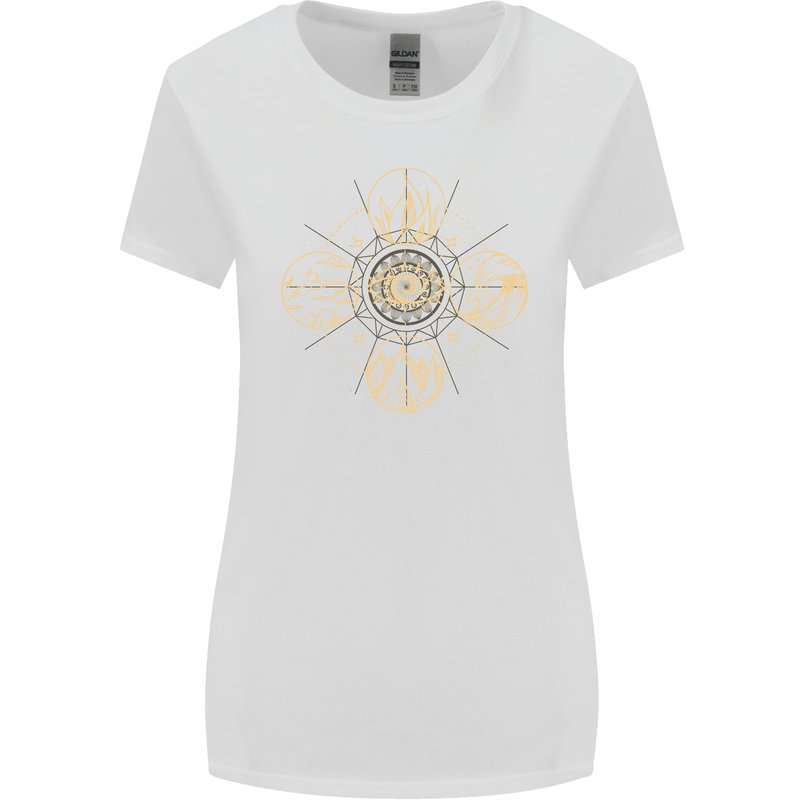 Celestial Elements Astrology Star Sign Womens Wider Cut T-Shirt White