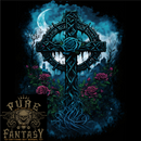 Celtic Cross in a Gothic Graveyard Mens Light Cotton T-Shirt