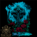 A Gothic Celtic Cross and Roses Mens Light Cotton T-Shirt