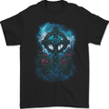 Celtic Cross in a Gothic Graveyard Mens Gildan Cotton T-Shirt Black